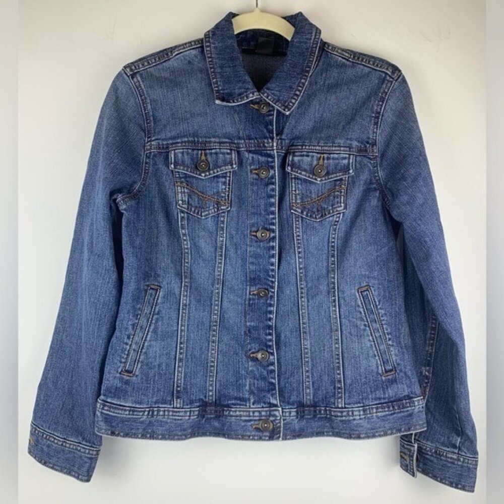 Style & Co Women's‎ Medium Wash Denim Jean Jacket Casual Classic Size Medium
